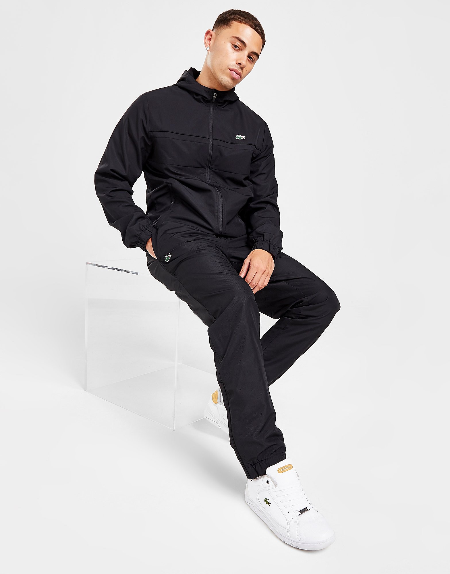 

Lacoste Guppy Full Zip Hooded Tracksuit - Black - Mens, Black