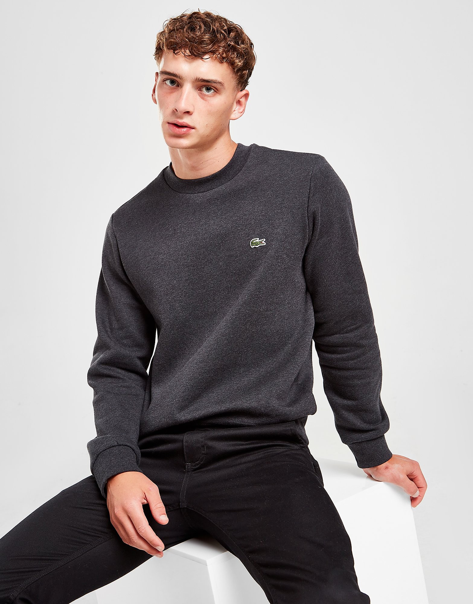 

Lacoste Core Crew Sweatshirt - Black - Mens, Black