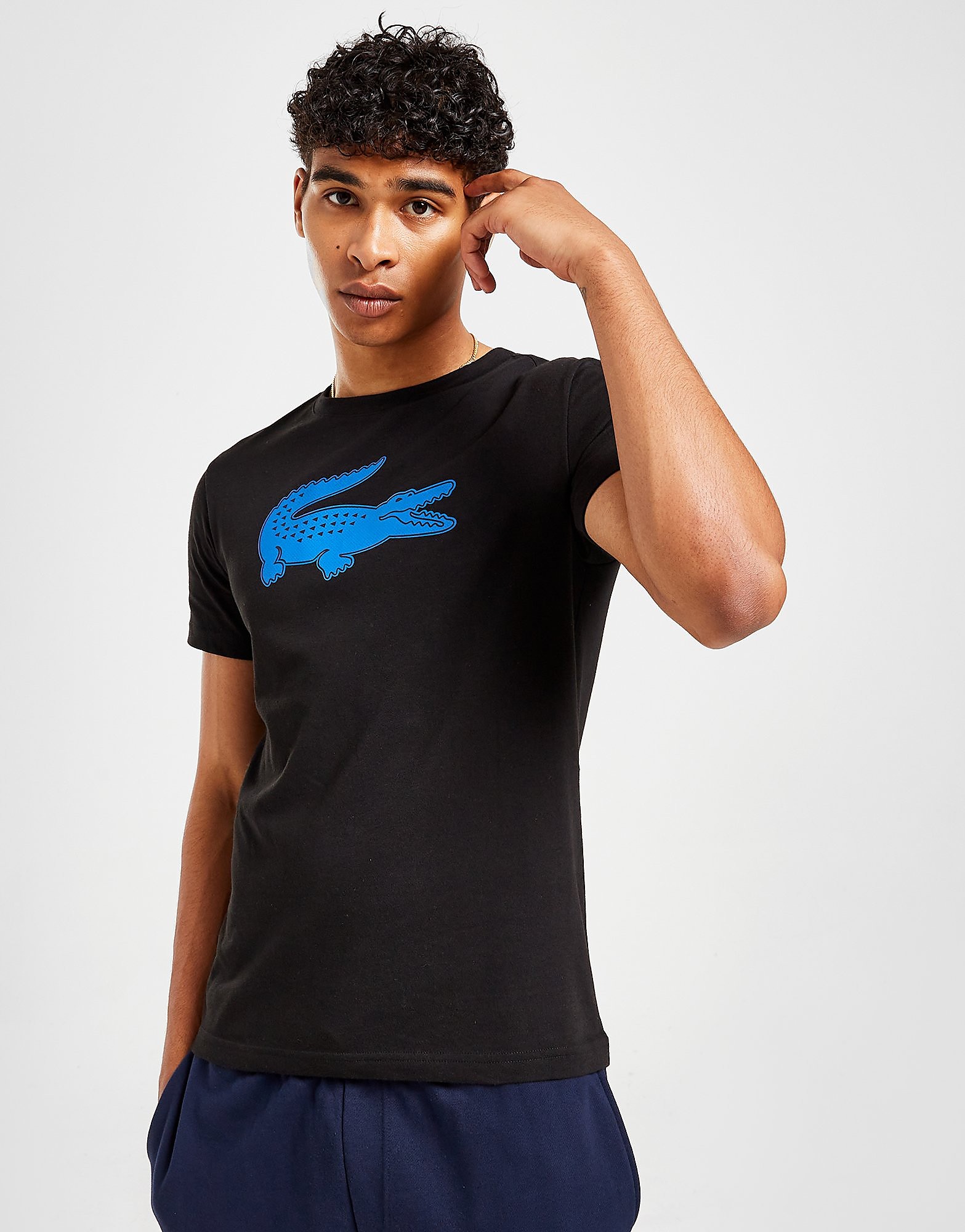 

Lacoste Large Crocodile T-Shirt - Black - Mens, Black