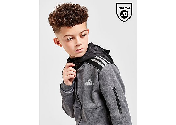 Adidas Full Zip Tech Woven Hoodie Junior, Grey