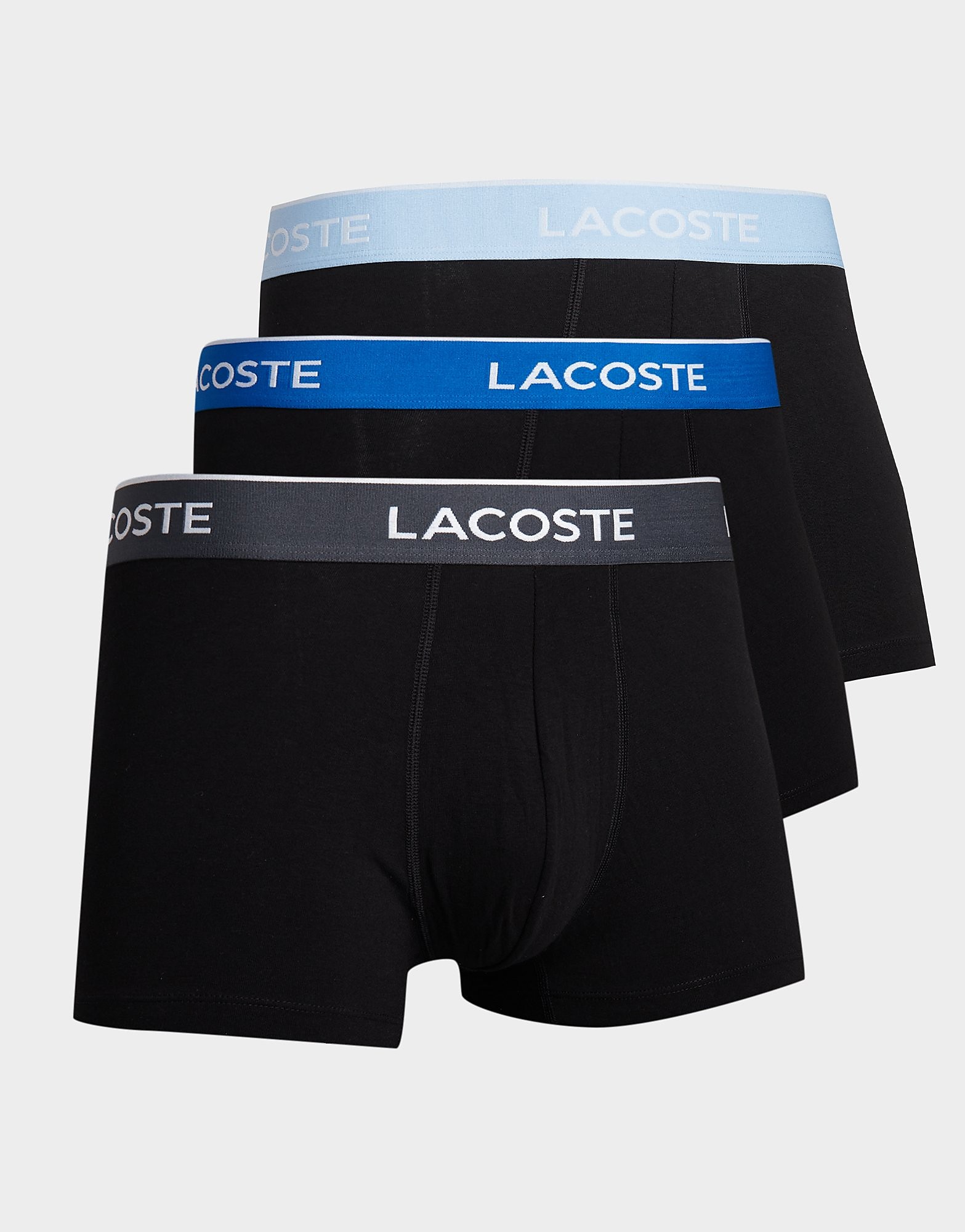 Lacoste 3-Pack Trunks - Black/Grey - Mens, Black/Grey