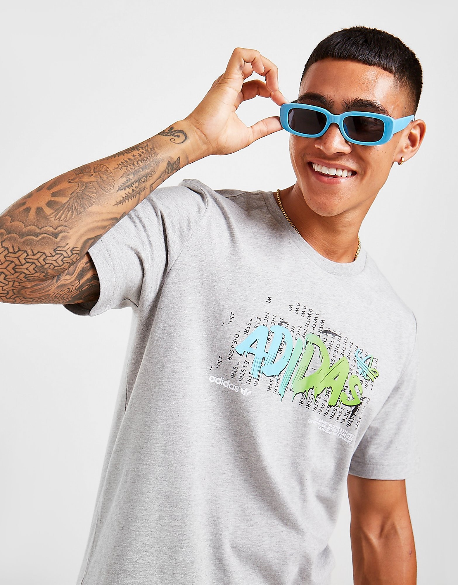 

adidas Originals Graffiti T-Shirt - Only at JD - Grey - Mens, Grey