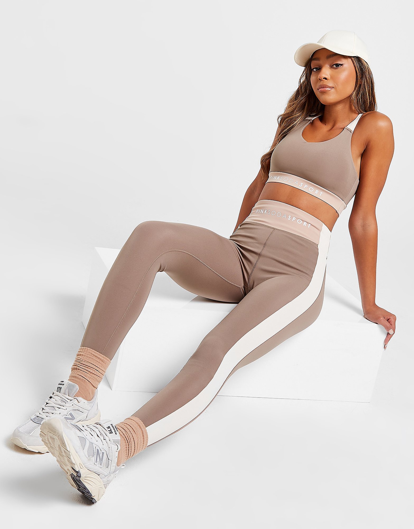

Pink Soda Sport Ascot Colour Block Tights - Only at JD - Brown - Womens, Brown
