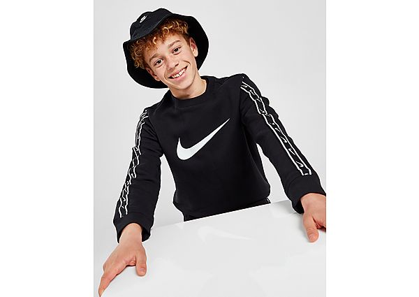 Nike Repeat Tape Crew Sweatshirt Junior - Black/White, Black/White