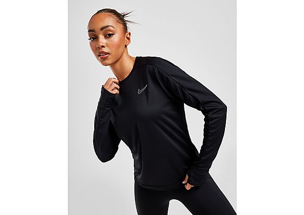 Nike Running Varsity Pacer Crew Sweatshirt, Black/White