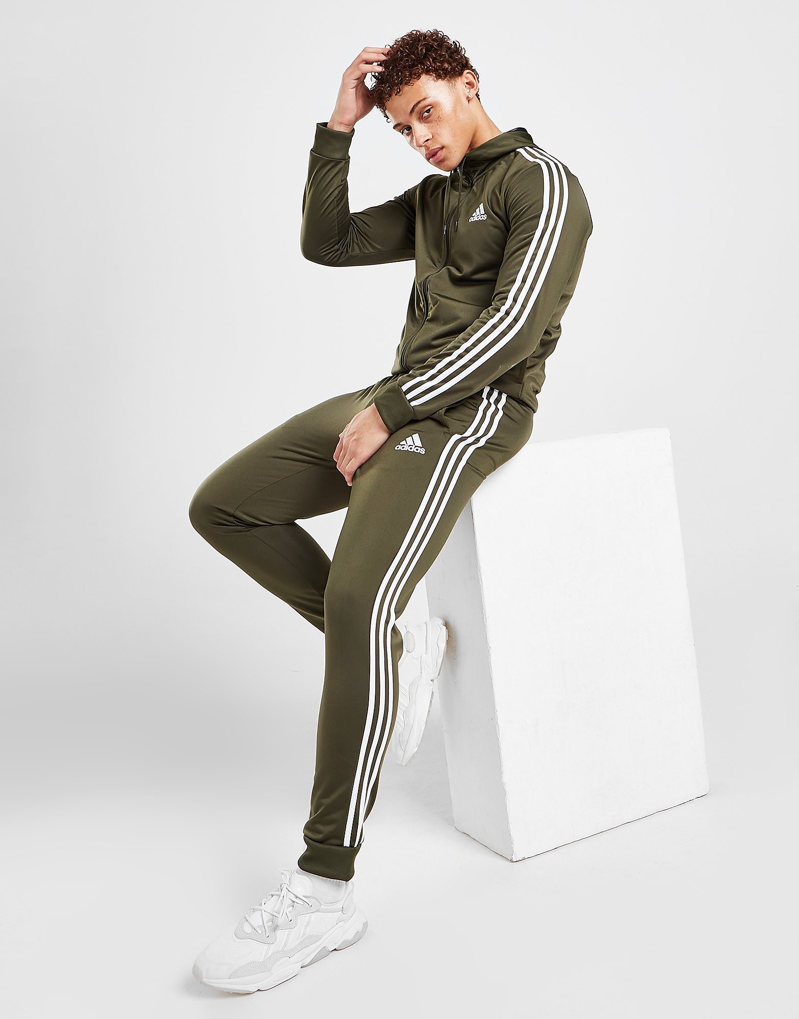

adidas Badge of Sport 3-Stripes Poly Track Pants - Only at JD - Green - Mens, Green