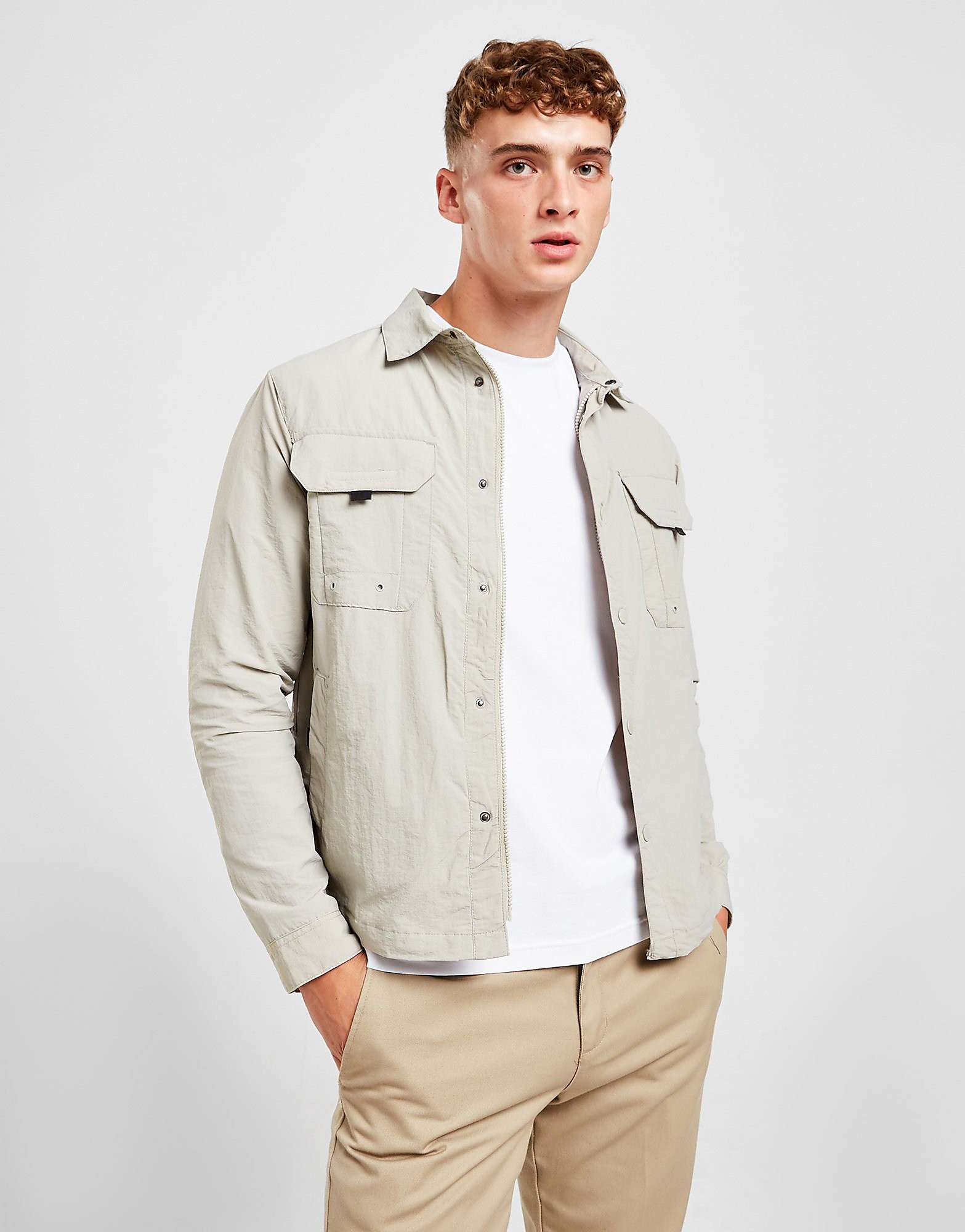 

Brave Soul Woven Pocket Overshirt - Beige - Mens, Beige