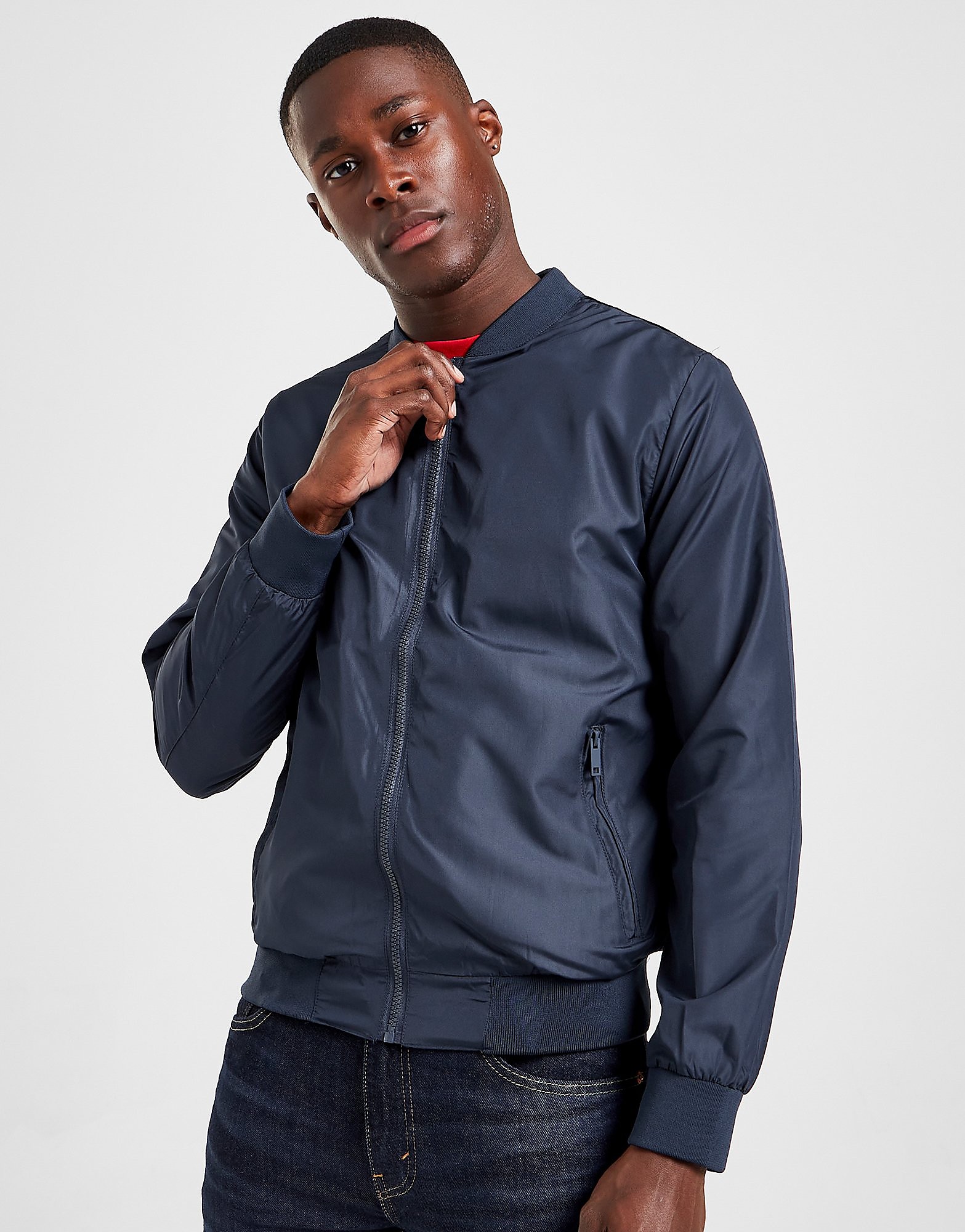 

Brave Soul Core Woven Bomber Jacket - Blue - Mens, Blue