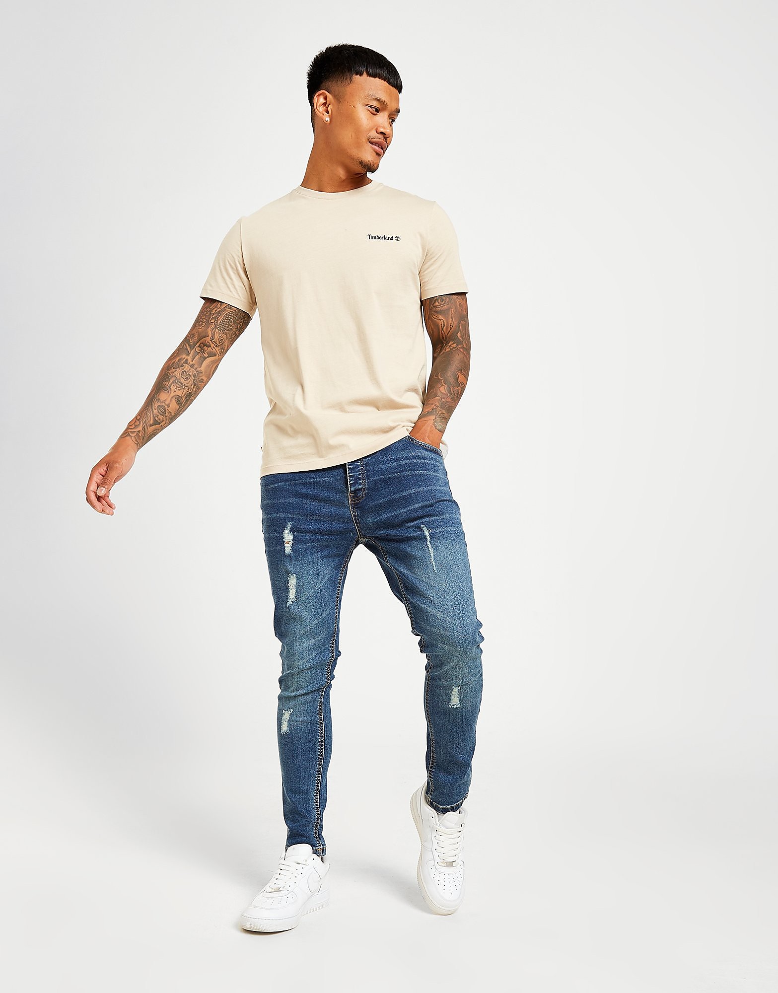 

Brave Soul Core Distressed Skinny Jeans - Blue - Mens, Blue