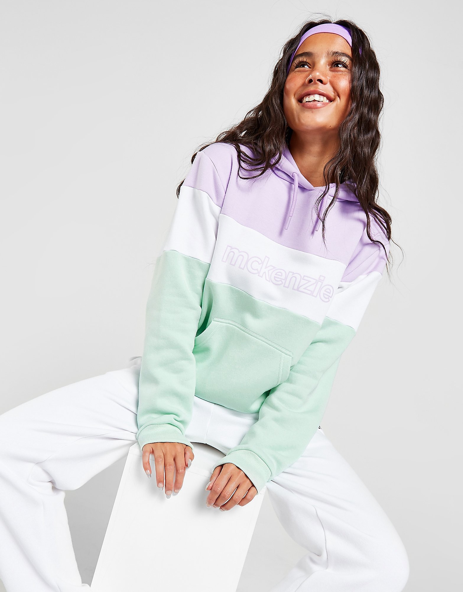 

McKenzie Colour Block Hoodie - Only at JD - Purple/Green - Womens, Purple/Green