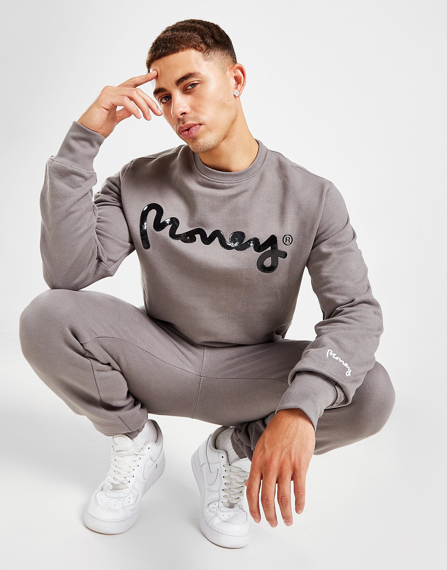 

Money Clothing Logo Tracksuit - Grey - Mens, Grey