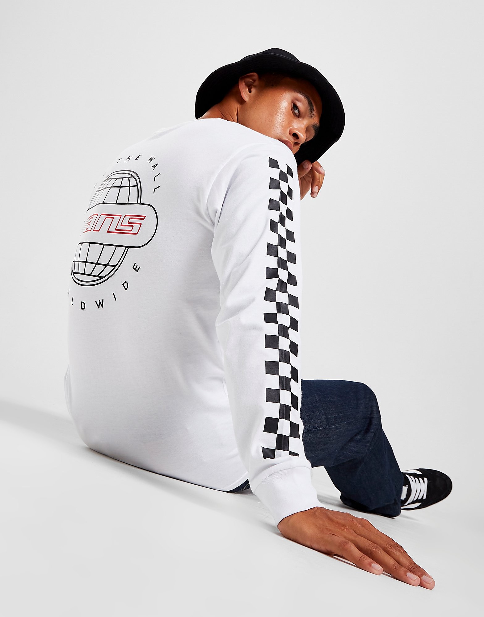 

Vans Worldwide Long Sleeve T-Shirt - Only at JD - White - Mens, White