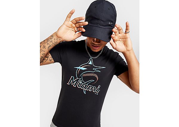 Official Team MLB Miami Marlins Logo T-Shirt - Black - Mens, Black