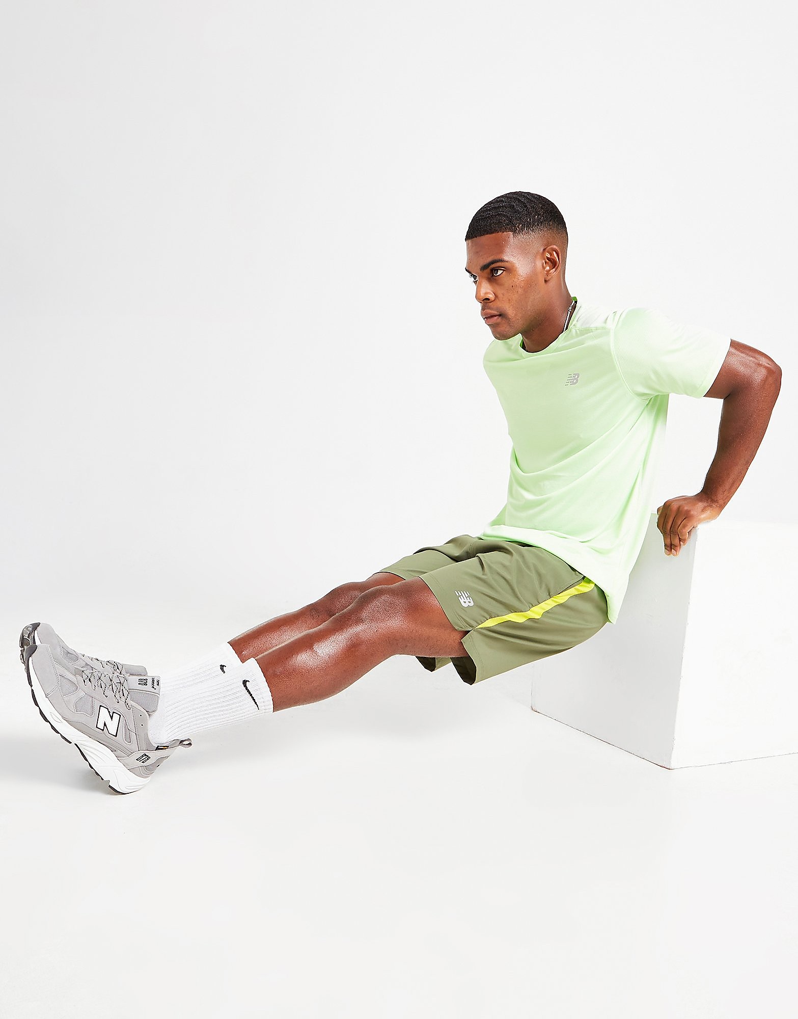 

New Balance Accelerate 7" Shorts - Green - Mens, Green