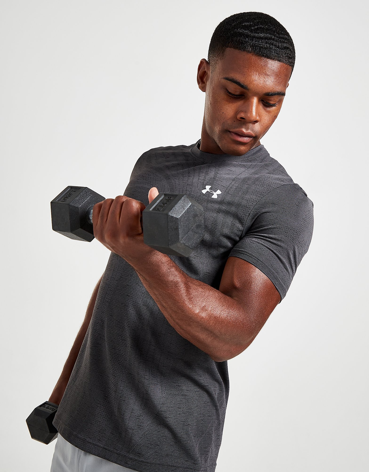 

Under Armour Surge Seamless T-Shirt - Grey - Mens, Grey