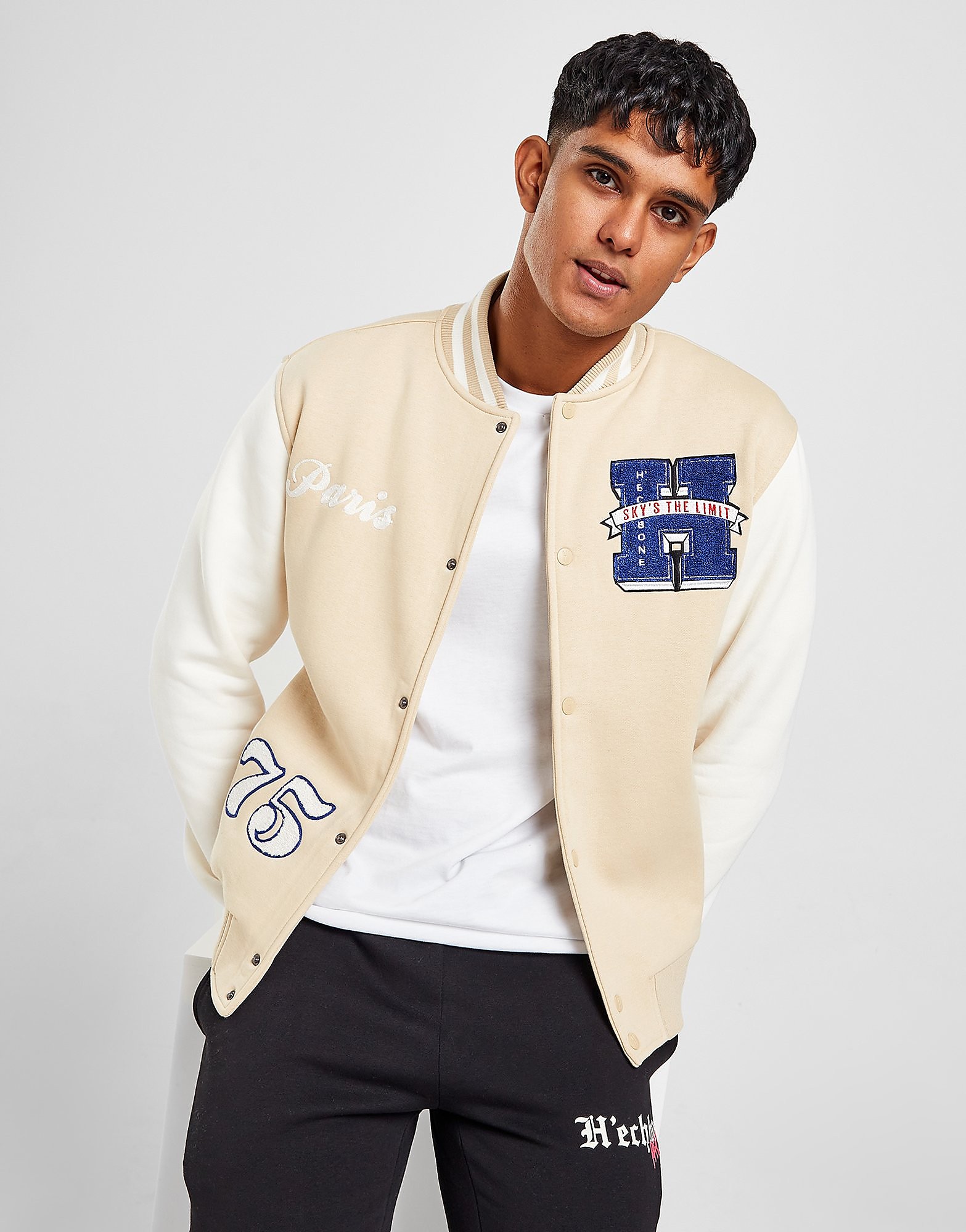 HECHBONE Varsity Jacket - Cream - Mens, Cream