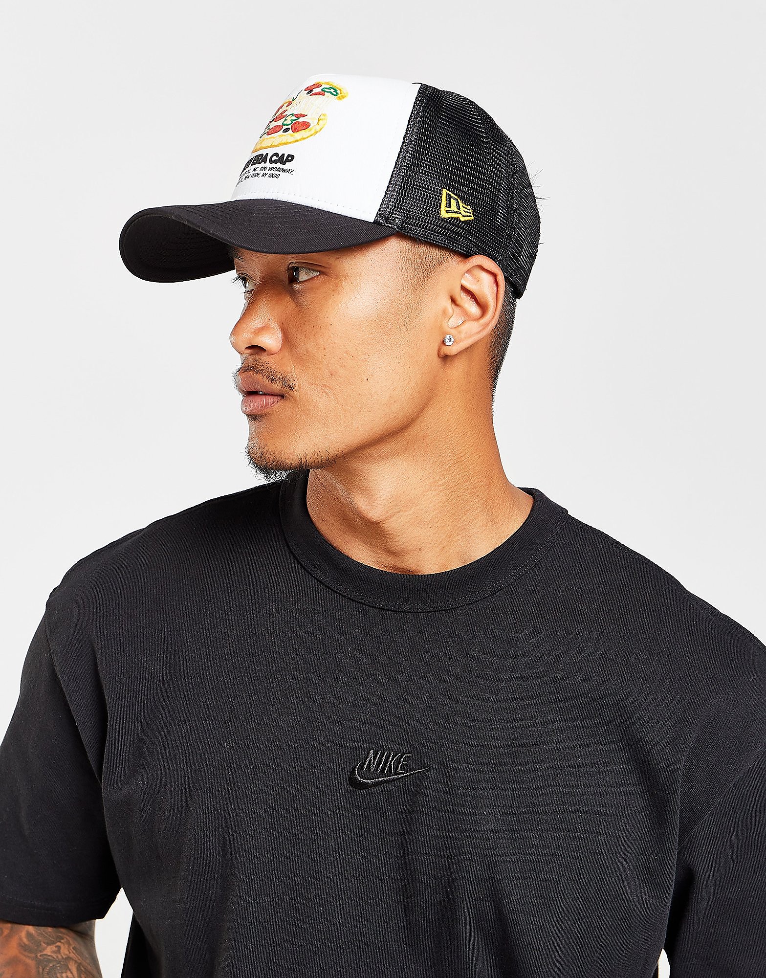 

New Era Pizza Trucker Cap - Black - Womens, Black