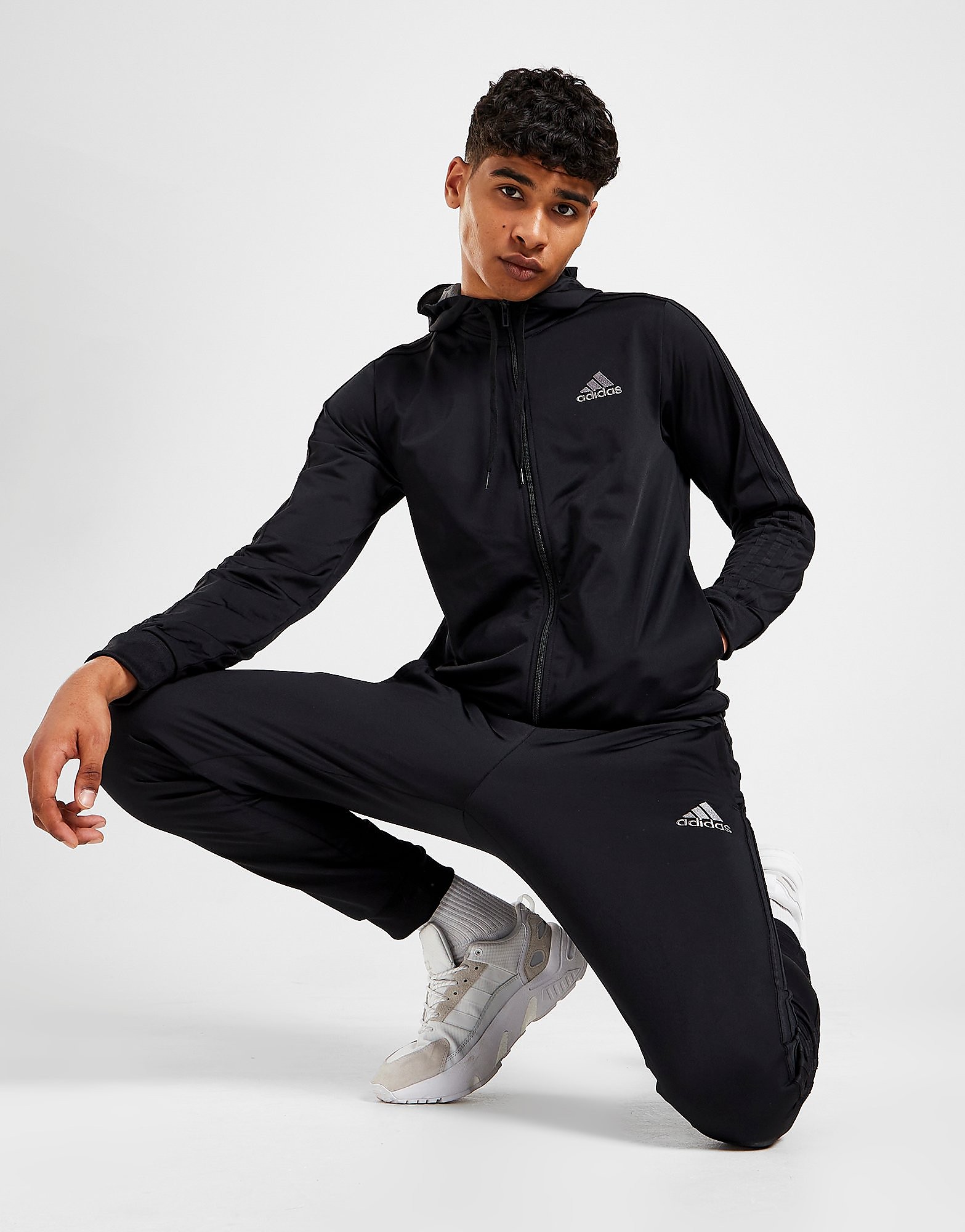 

adidas Badge of Sport 3-Stripes Poly Track Pants - Black - Mens, Black