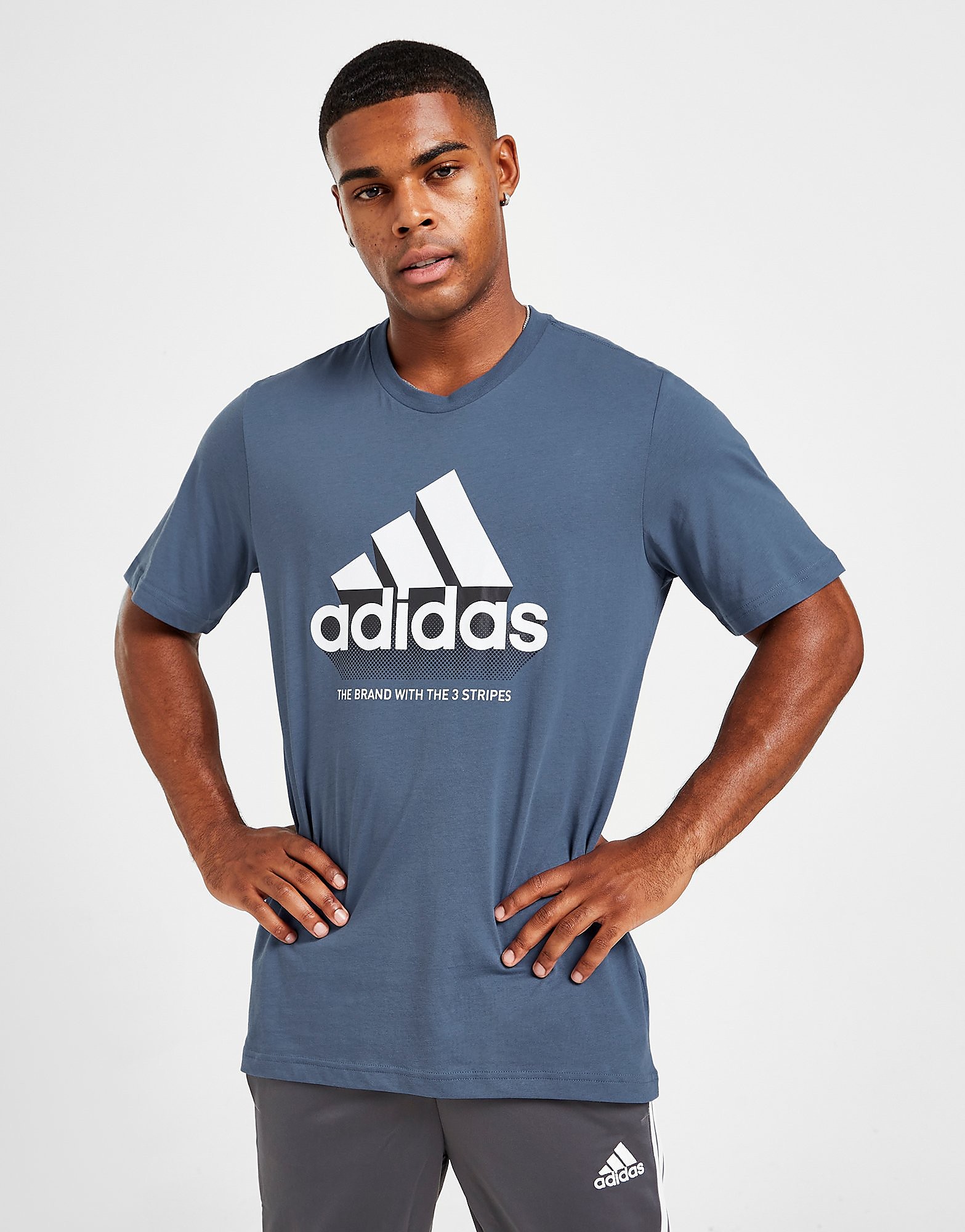

adidas Badge Of Sport Shadow T-Shirt - Only at JD - Blue - Mens, Blue