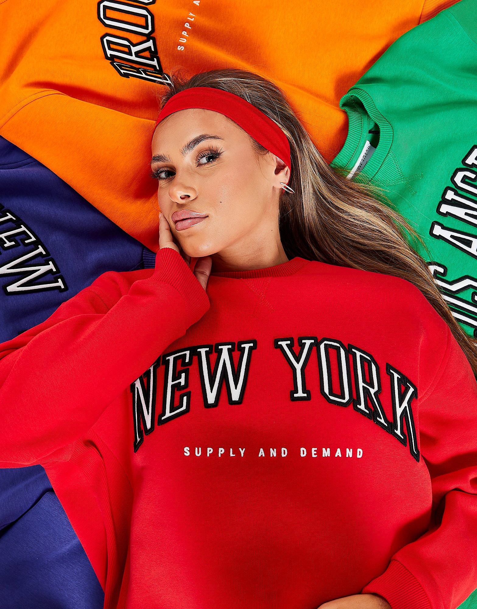 

Supply & Demand Varsity Crew Sweatshirt - Only at JD - Red - Womens, Red