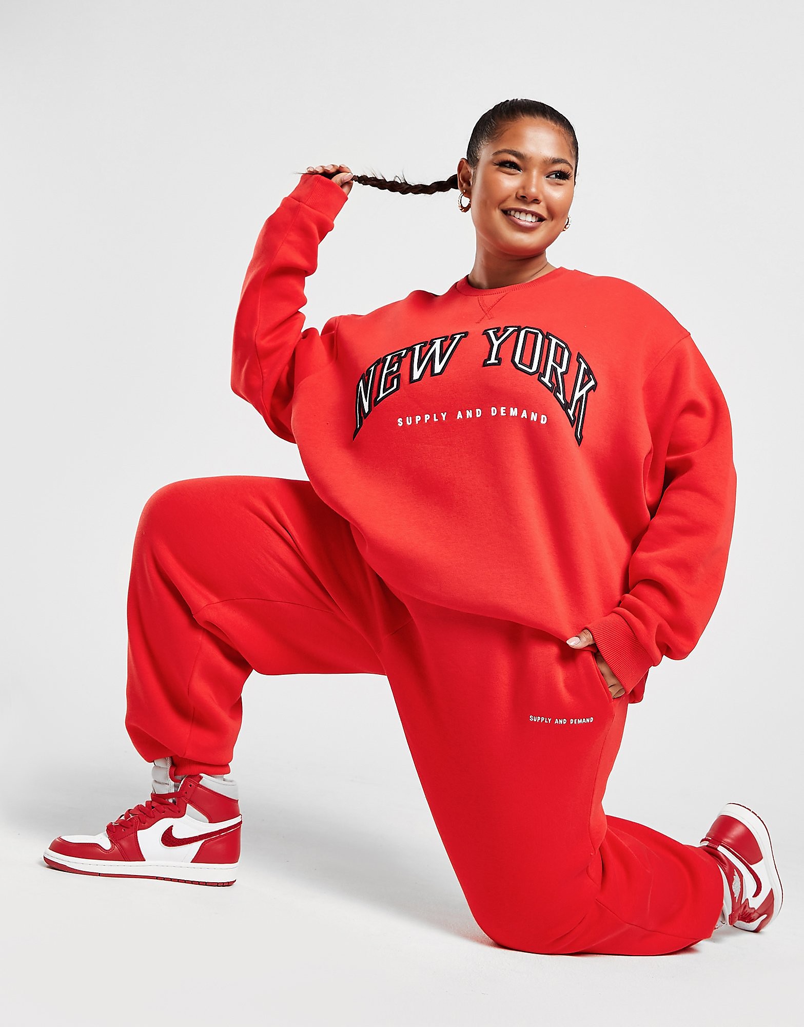 

Supply & Demand Plus Size Varsity Joggers - Red - Womens, Red