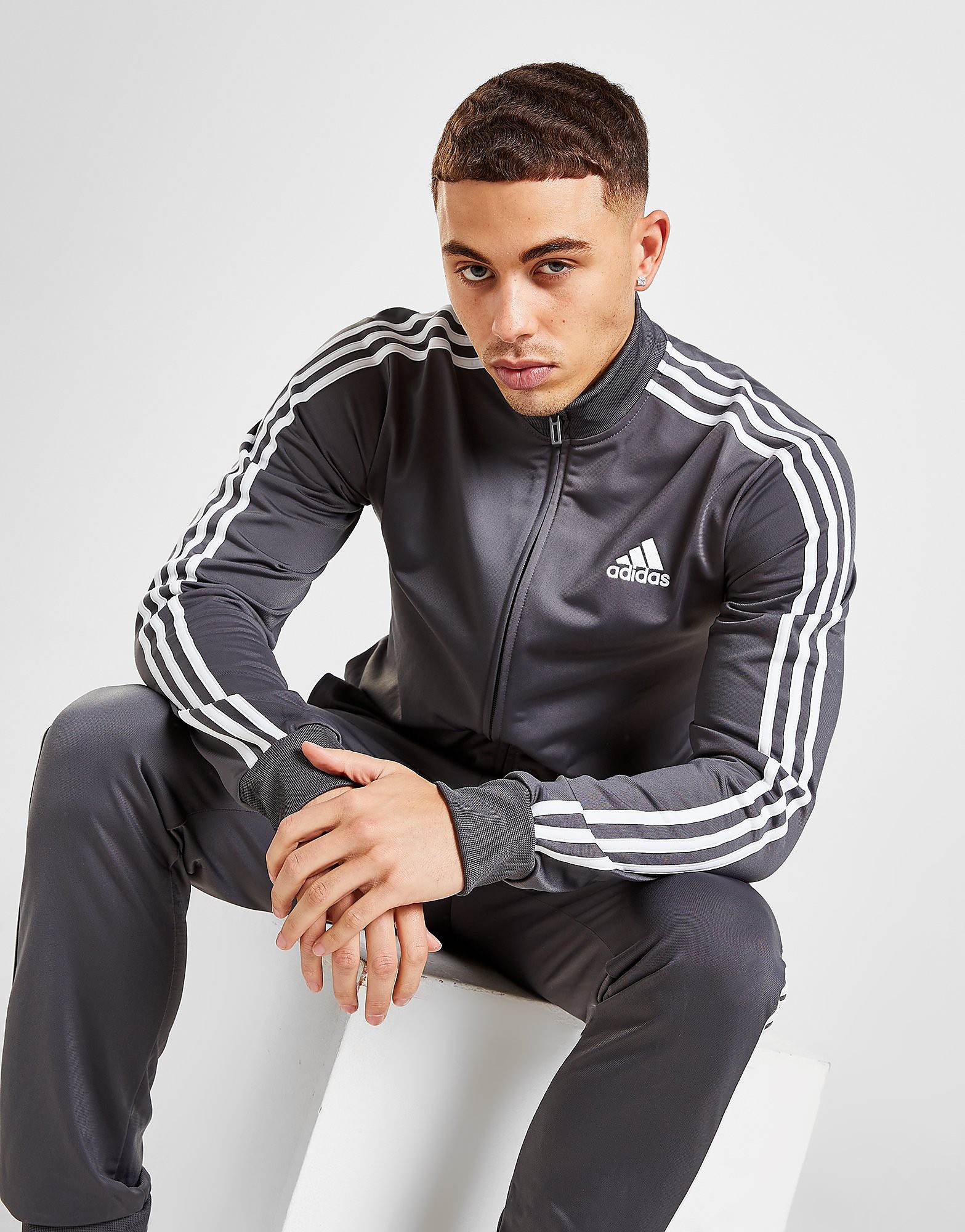 

adidas Badge of Sport 3-Stripes Track Top - Only at JD - Grey - Mens, Grey