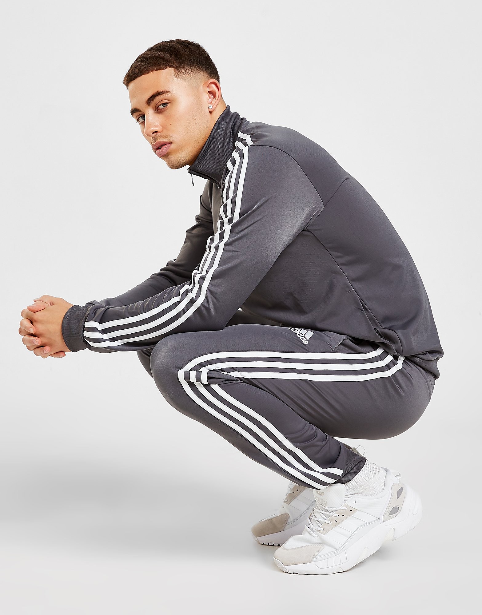 

adidas Badge of Sport 3-Stripes Poly Track Pants - Only at JD - Grey - Mens, Grey