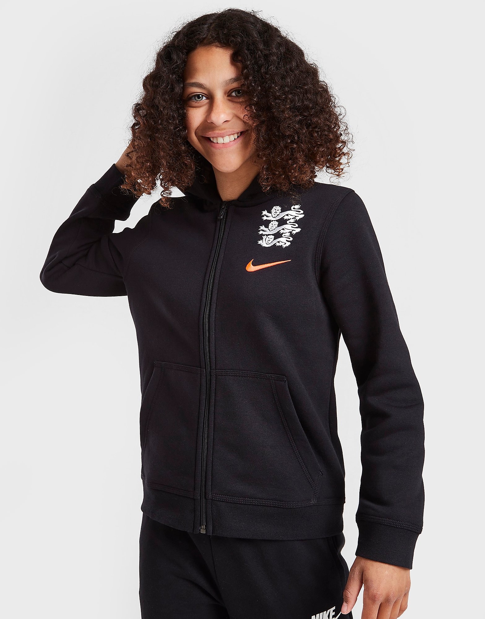 Nike England WEC Full Zip Hoodie Junior - Black - Kids, Black