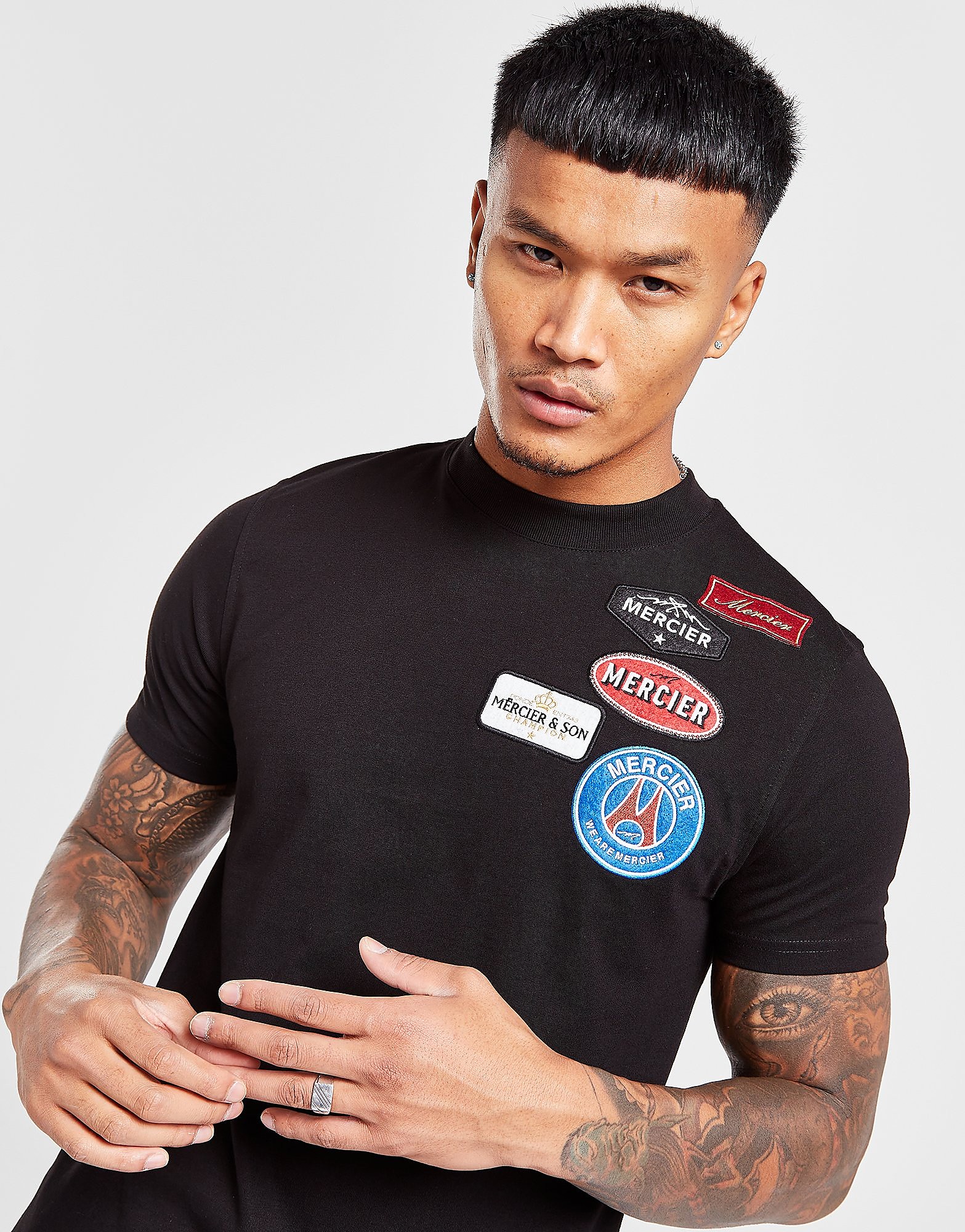 

MERCIER Original Badge T-Shirt - Black - Mens, Black
