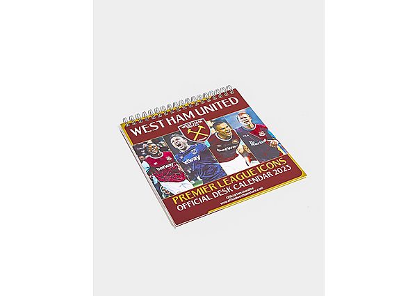 Official Team West Ham United FC 2023 Desk Calender - Red - Womens, Red