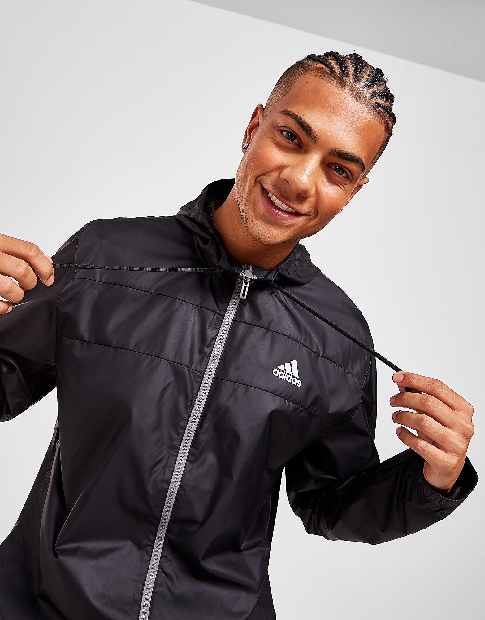 

adidas Woven Full Zip Jacket - Black - Mens, Black