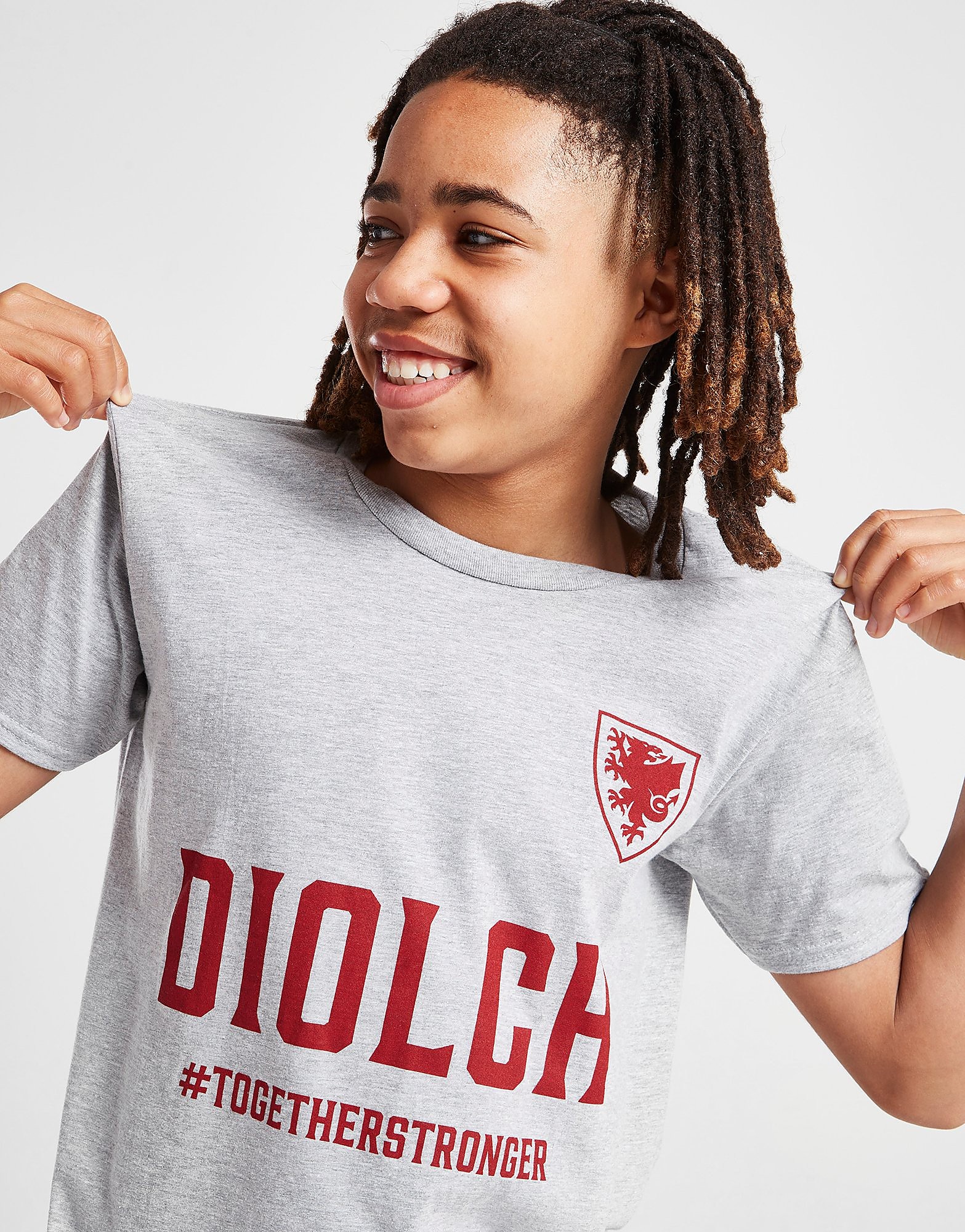 

Official Team Wales Diolch T-Shirt Junior - Grey - Kids, Grey