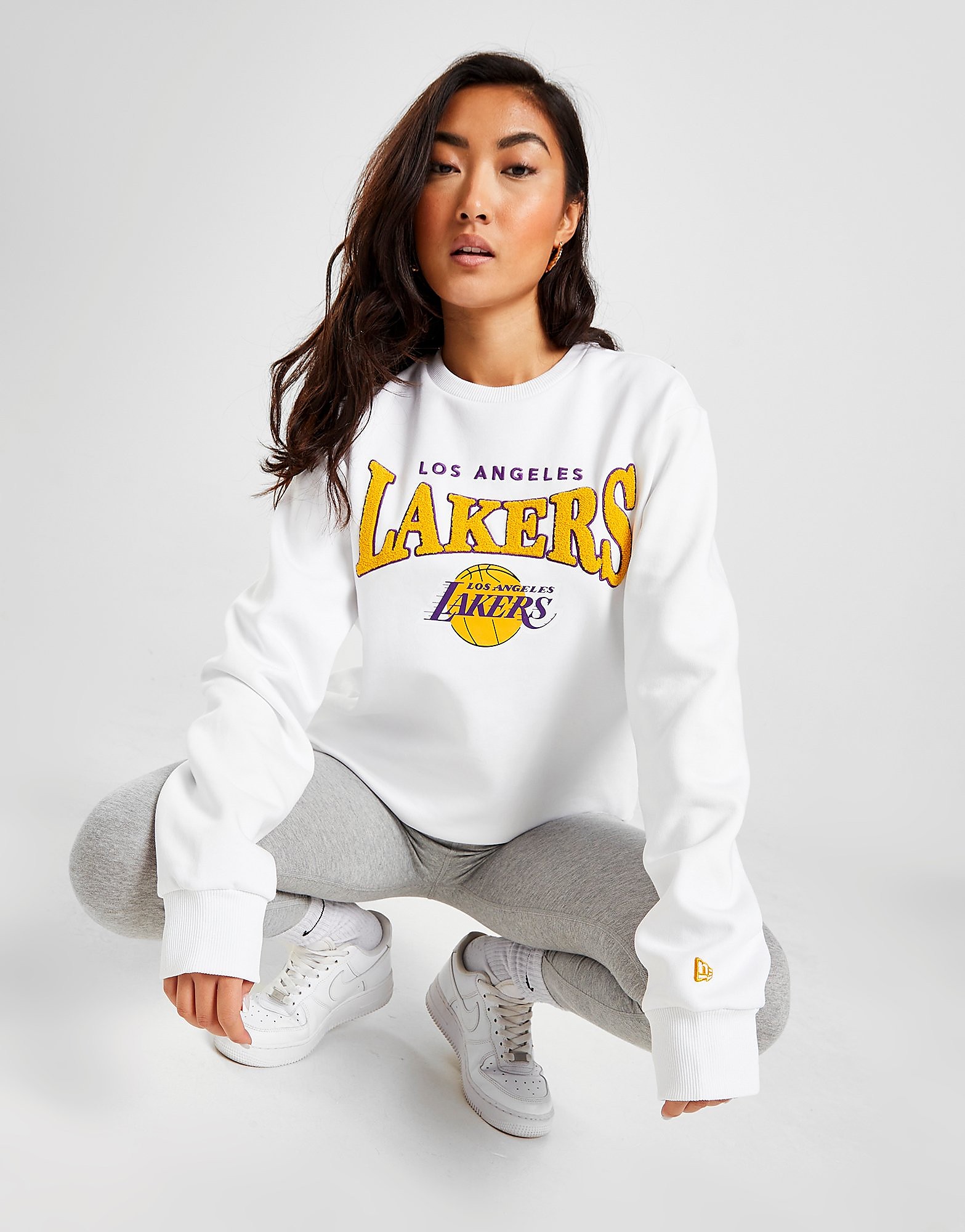 

New Era NBA Los Angeles Lakers Logo Crew Sweatshirt - White - Womens, White