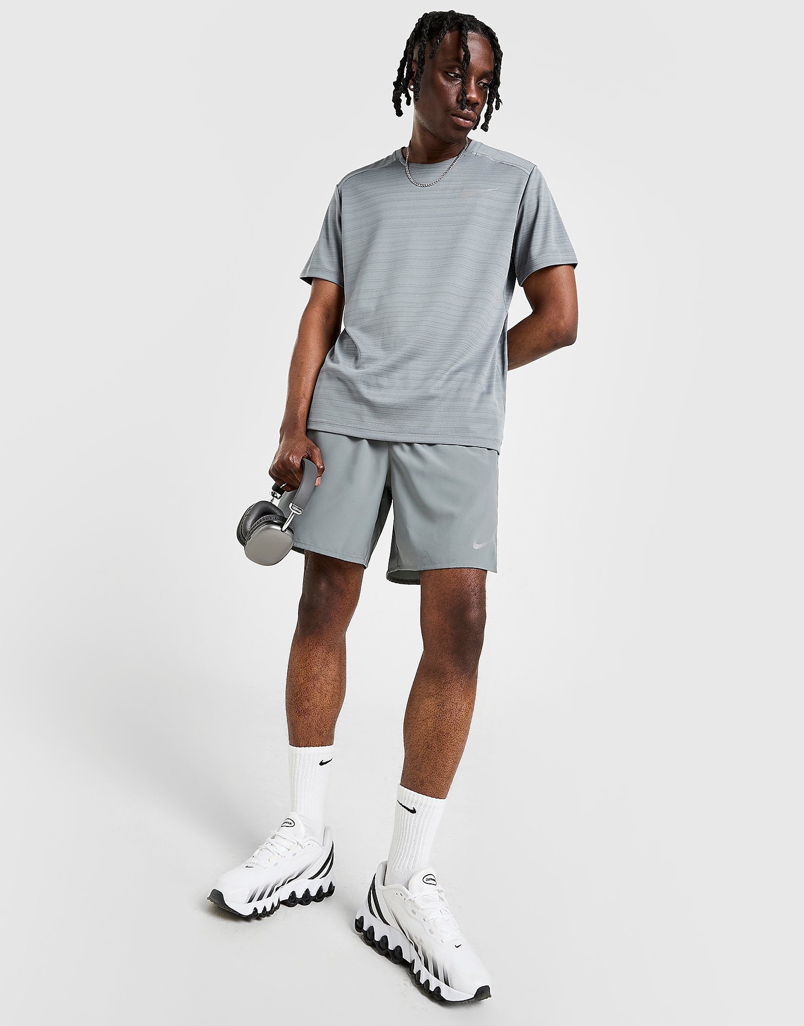 Nike Calções Challenger 7' - Cinzento, Cinzento