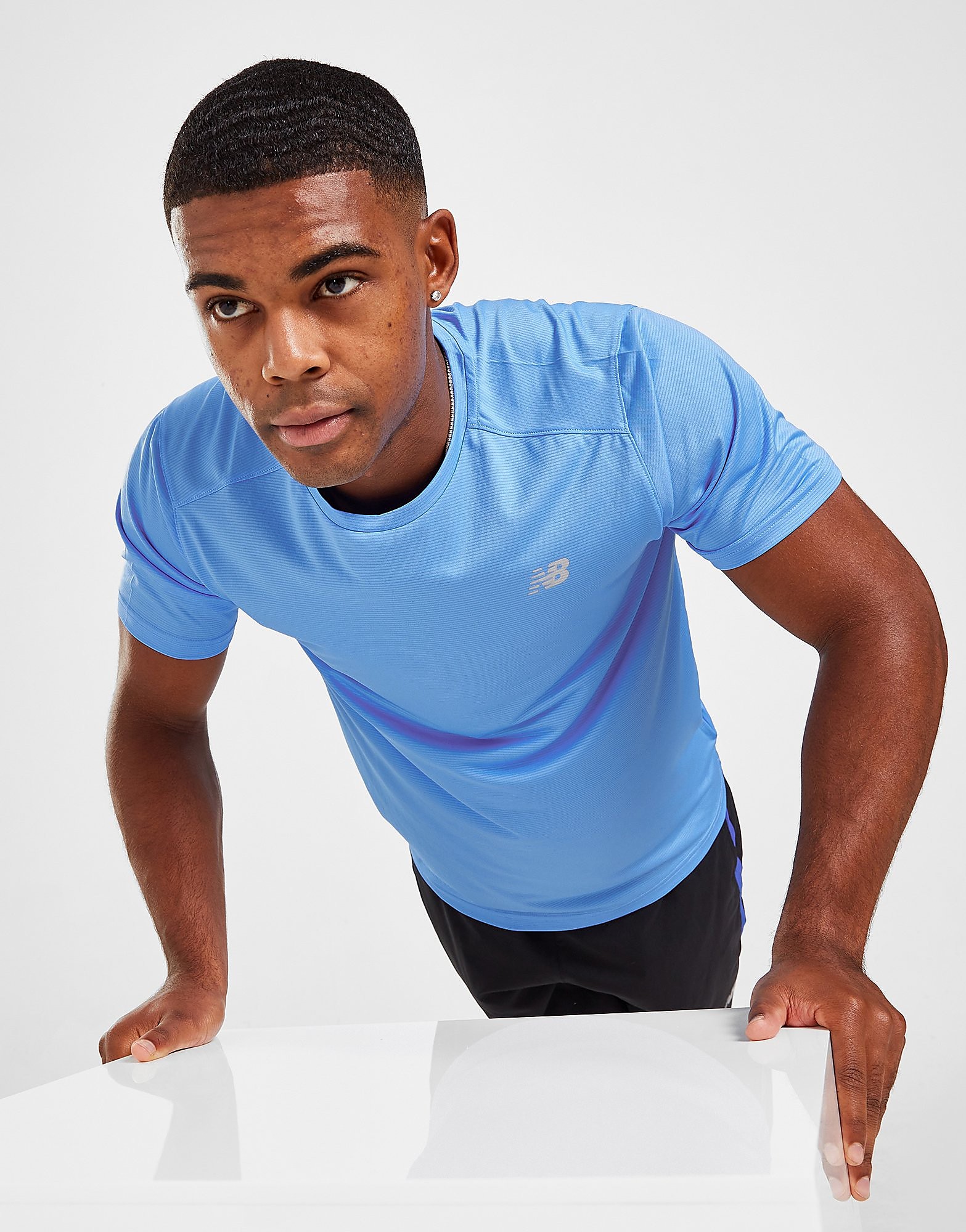 

New Balance Accelerate T-Shirt - Blue - Mens, Blue