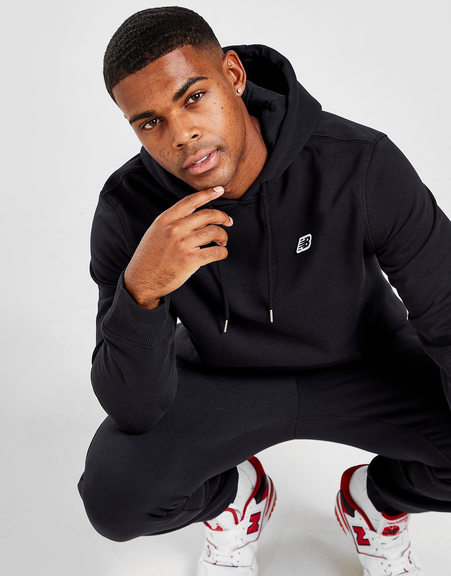 

New Balance Fleece Hoodie - Black - Mens, Black