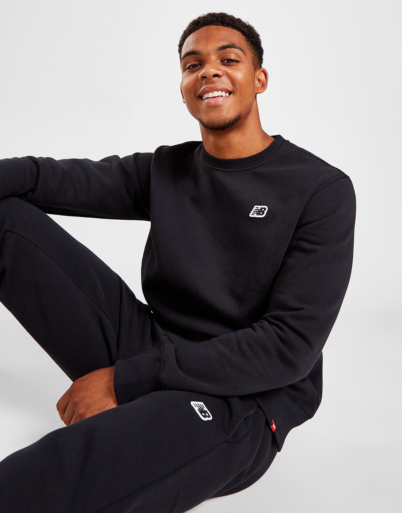 

New Balance Fleece Crew Sweatshirt - Black - Mens, Black