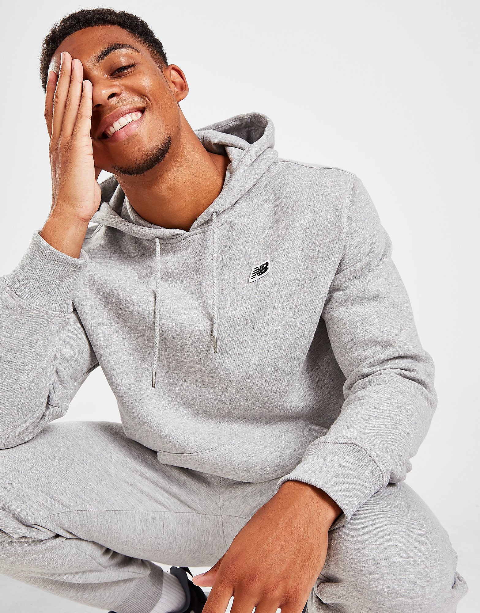 

New Balance Fleece Hoodie - Grey/MGH - Mens, Grey/MGH