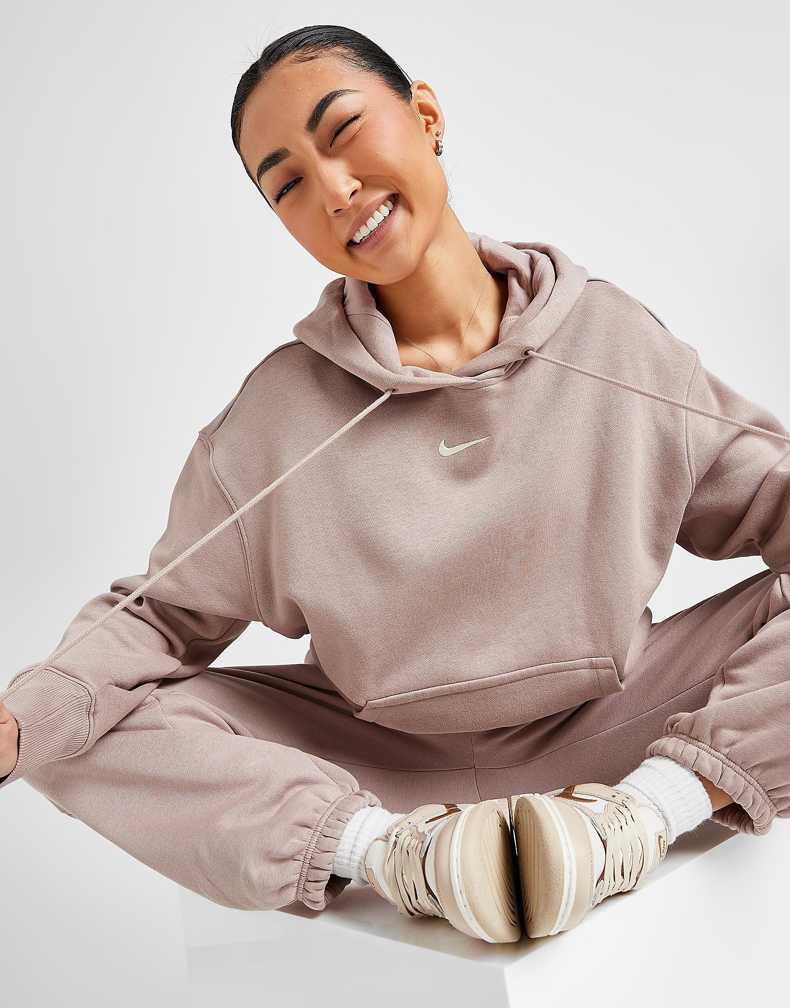Nike Phoenix Oversized Hoodie - Castanho - Womens, Castanho