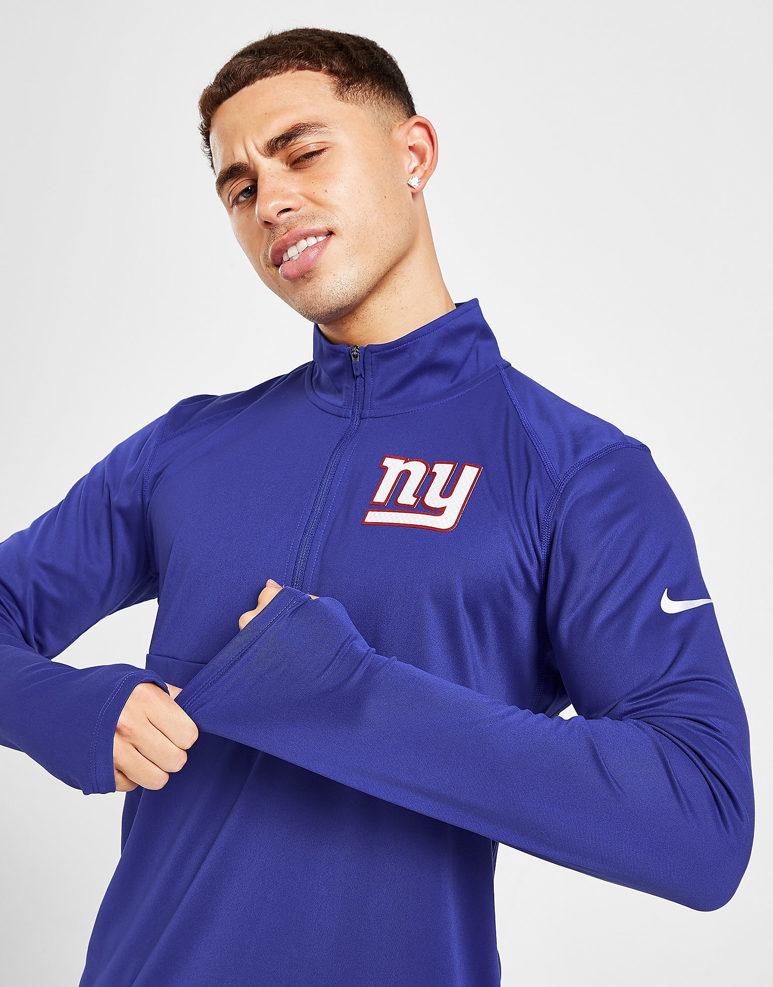 

Nike NFL New York Giants 1/2 Zip Logo Top - Blue - Mens, Blue