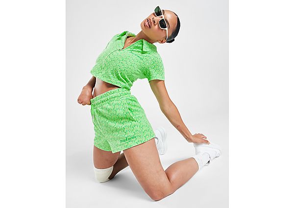 juicy couture towelling all over print shorts - green, green