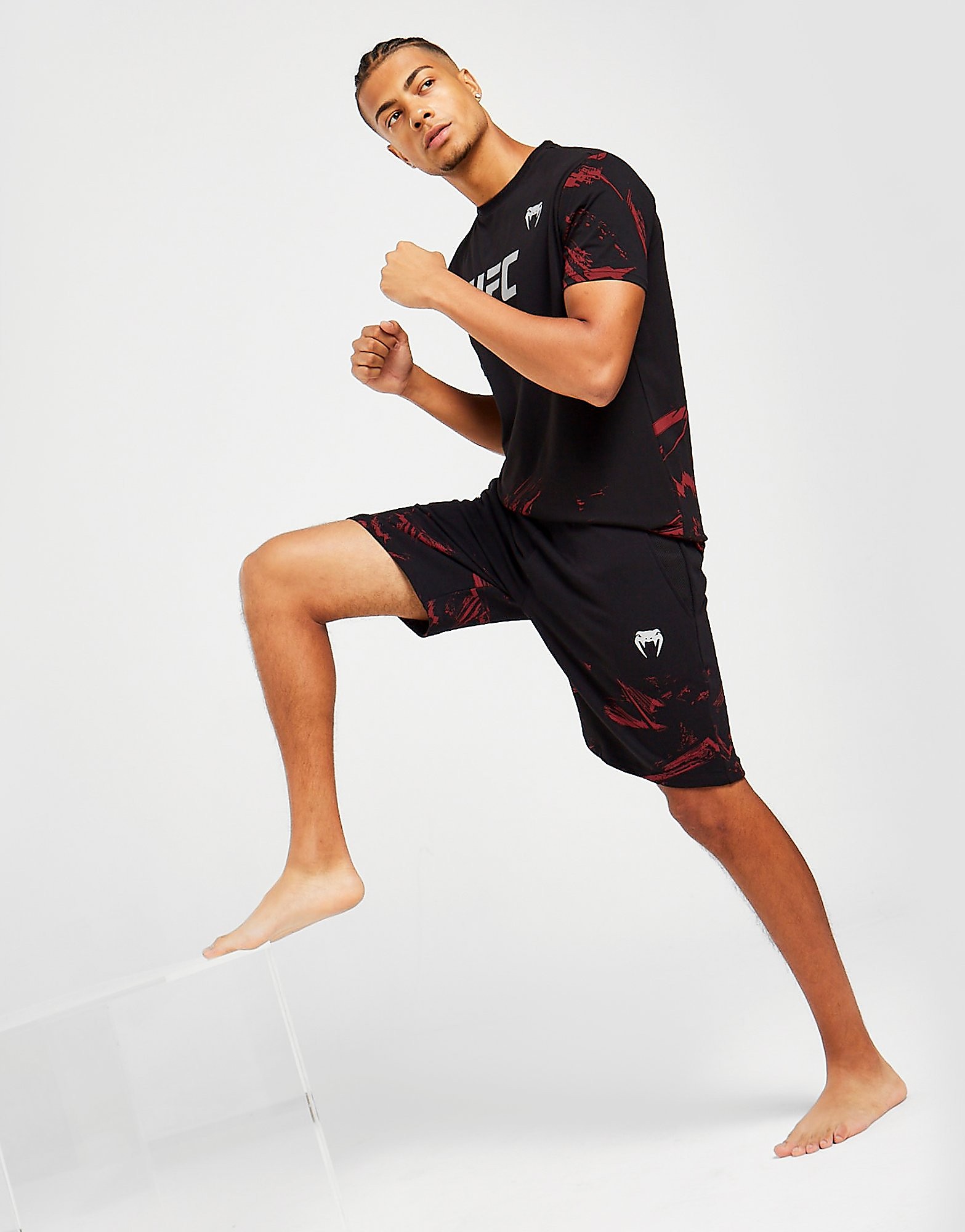 

Venum UFC Fight Week Fleece Shorts - Black/Red - Mens, Black/Red
