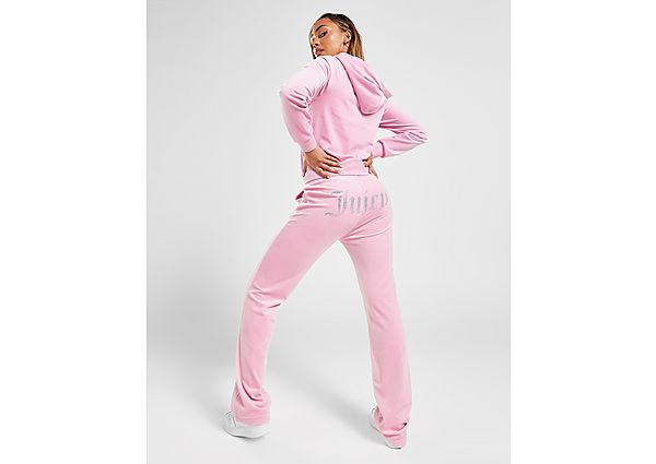 juicy couture diamante velour track pants - pink, pink