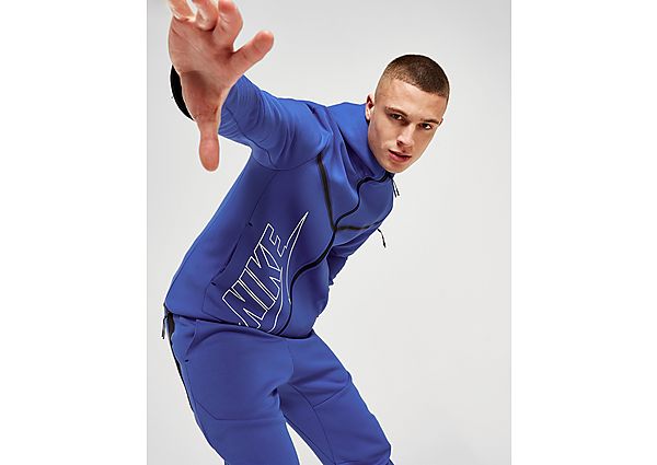Nike Tech Fleece Graphic Full Zip Hoodie Herren - Herren, Game Royal/White