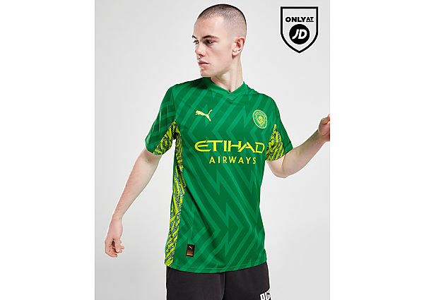 puma manchester city fc 2023/24 goalkeeper home shirt - green, green