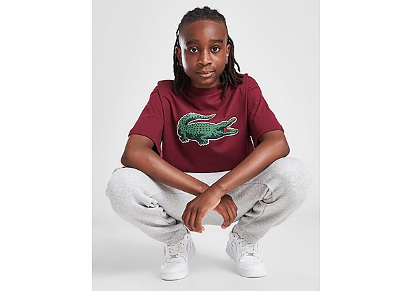 lacoste large croc logo t-shirt junior - red, red
