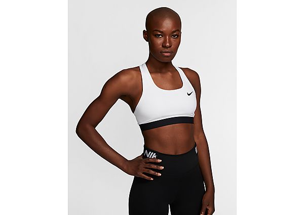 Nike Brassière de sport non rembourrée à maintien normal Nike Dri-FIT Swoosh pour Femme - White/Blac