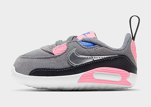 Nike Baskets Air Max 90 Crib Bébé - Smoke Grey/Sunset Pulse/Sapphire/Metallic Silver, Smoke Grey/Sun