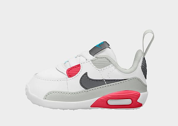 Nike Baskets Air Max 90 Crib Bébé - White/Chlorine Blue/Light Fusion Red/Iron Grey, White/Chlorine B