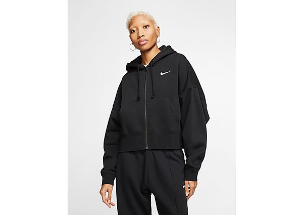 Nike Sweat à capuche Essential Fleece Full Zip Femme - Black/White, Black/White